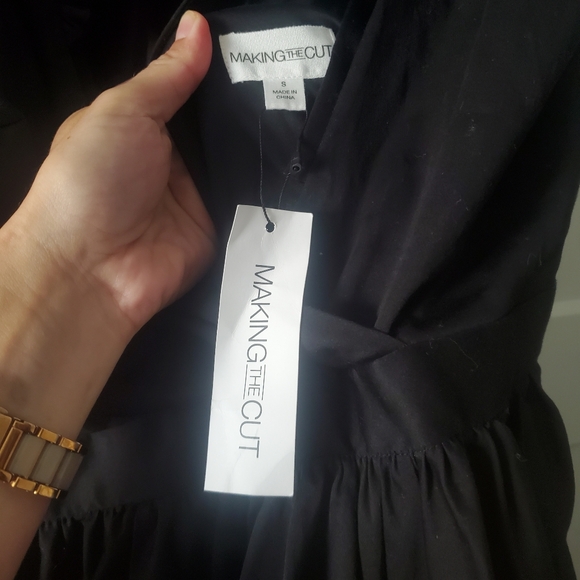 Making The Cut Elegant Black Evening Gown Size Small New Ruffle High Low - Picture 5 of 7